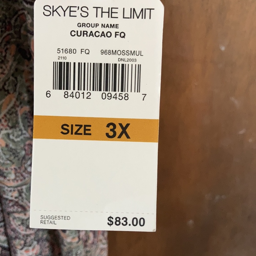 Skye’s the Limit printed dress floral paisley like print dress with stretch 3X - Picture 13 of 15
